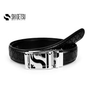 Shigetsu Monogram HIRATSUKA Leather Belt  for Men original automatic buckle adjustable office Belt