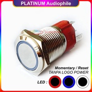 METAL PUSH BUTTON SWITCH 19MM | MOMENTARY/RESET STAINLESS STEEL