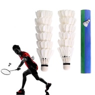 【Stylish】 12pcs Badminton White Goose Feather Shuttlecock Foam Training Game Sport Shuttlecock Shutt