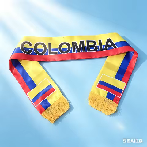 Z-ONE FLAG 14x130cm Colombia Scarf Colombia national day Scarves Tassels for Football Used for event