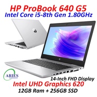 Refurbished Laptop HP Core i5 8th Gen NoteBook, HP ProBook 640 G5 14" NoteBook, 12GB Ram, 256GB SSD