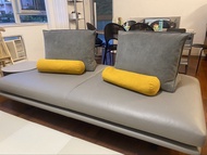 Ligne Roset Prado 灰色皮梳化加灰色猄皮咕𠱸