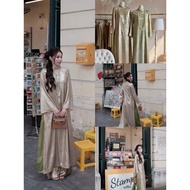 Set of 4-panel long-sleeved, loose-fitting ao dai with iridescent silk pants Ao Dai Set Ao Dai Musli