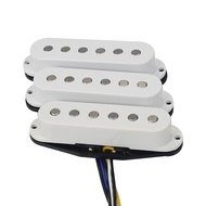 FLEOR 3PCS Flat Top SINGLE COIL Pickups VINTAGE Alnico 5 ST กีตาร์ไฟฟ้า Pickups 50/50/52 มม.ชุดสีขาว