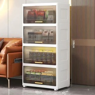 Kitchen Storage Cabinet Large Space Transparent Almari Baju Plastik Cabinet Storage Box Kitchen Cabi