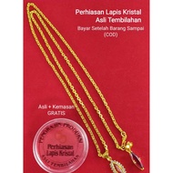 Crystal gold necklace, 24k gold necklace with crystal coating