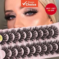 European and American 7D simulated thick roll mink false eyelashes, 10 pairs, full strips for daily,