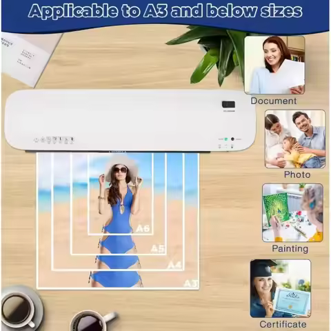 SL399 Multi-Piece Set A3/A4 Cold and Hot Compatible Intelligent Laminating Machine, Home Family Phot