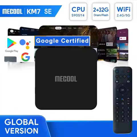 MECOOL KM7 SE Android 11 TV Box 4K ATV Google Certified DDR4 BT5.1 Amlogic S905Y4 Chromecast voice r