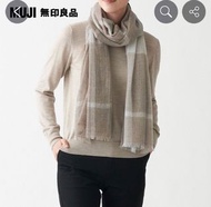 無印良品 再生喀什米爾混大披肩 摩卡棕 MUJI