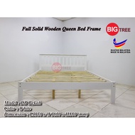 Big Tree Bekah Wooden Queen Bed Frame / Full Solid Queen Bed Frame / Katil Queen Kayu Solid / Katil Queen Murah
