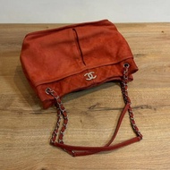 Chanel 香奈兒 紅 牛皮 雙鍊 托特包 肩背包 斜背包 電腦包 手提包 公事包
