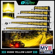 DVISUV Yellow Ultra Slim 20'' 200w Single Row LED Work Light Bar Offroad Truck Amber Fog Lights 12V 