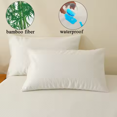 50*65/50*70/50*75/50*90cm Queensize King bamboo fiber waterproof Neck Pillow case covers decorative 