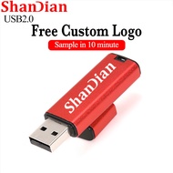 SHANDIAN Free Custom Logo USB 2.0 Flash Drive 4GB Real Capacity Pen Drive 8GB Wholesale Flashdrive 1