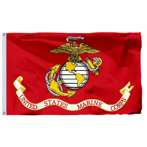 US Army Marine Corps Flag 3x5ft 90x150cm 100D Polyester 21x4cm 2x3ft