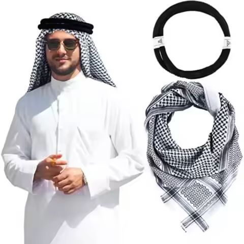 Arab Shemagh Muslim Keffiyeh Head Wrap Tactical Desert Head Neck Scarf Military Shawl Arabic Scarf H