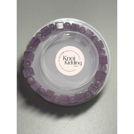 Premium Kunzite Cube Bracelet by knotkiddingcrafts, 6mm- 7.2mm beads, 18cm