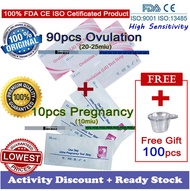 90pcs Ovulation Test Strip Kit+10pcs Early Pregnancy Test Strip Kit 10mIU + 100pcs urine cup Test pregnancy