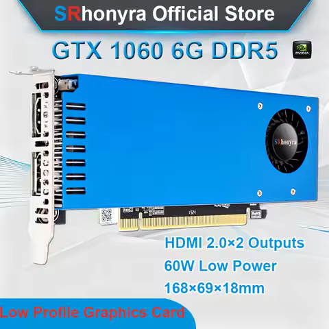 SRhonyra Geforce GTX 1060 3/6GB Low Profile Graphics Card,GDDR5 PCIe 3.0 X16 192 Bits for SFF/Thin I