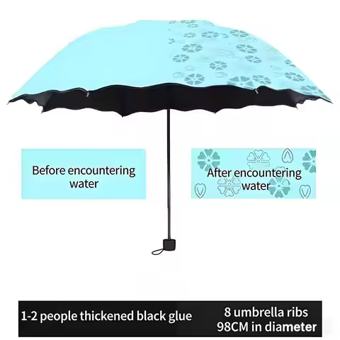 UV Protection 3-Fold Automatic Umbrella Windproof Folding Travel Rain Sun Umbrella