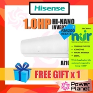 [FREE GIFT] Hisense 1.0HP / 1.5HP R32 Inverter HI-NANO Air Cond | Wifi 5 star (X5 KCA) AS10X5KCA / A