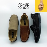 Picup รุ่น 90-820 รองเท้าหนังแท้ รองเท้าหนังผู้ชาย รองเท้าหนังชาย รองเท้าแบบสวม เกรดพรีเมี่ยม หนังนิ่ม มี 3 สี สีดำ สีน้ำตาล สีเผือก ไซส์ 39-44