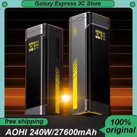 AOHI The Future Starship Power Bank 240W 27600mAh Large Capacity LED Display Power Bank with 3FT C-C