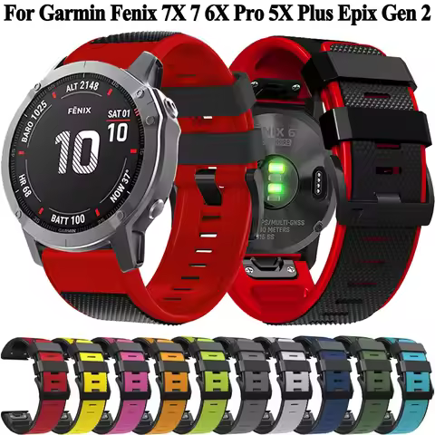 22mm 26mm Watch Strap For Garmin Fenix 7 7X 5 6 5X 6X Pro Plus Sapphire Instinct Epix 2 Silicone Sma