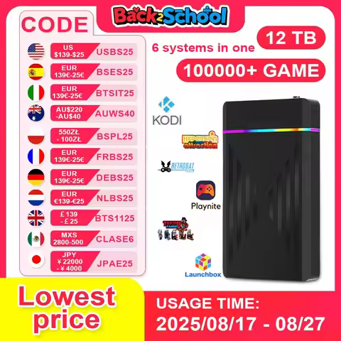 PEAPRIT 12TB Gaming HDD with Hyperspin Launchbox Retrobat Playnite 10K+ Retro Video Games Console fo
