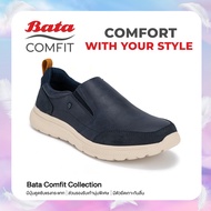Bata บาจา Comfit รองเท้าเพื่อสุขภาแบบสวม รองรับน้ำหนักเท้าได้ดี สำหรับผู้ชาย รุ่น ASPEN สีกรมท่า รหัส 8019126