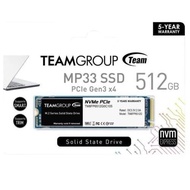 TEAM SSD NVME GEN3 MP33 512GB PCIE 3.0 M.2 2280 5Y - UP TO 1800 MB/S - SSD GEN3 - NVME GEN3