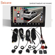 Seicane 360° Surround View Car Camera 360 degree Panoramic Front Rear Left Right Cameras Waterproof Night Vision for Universal Car Android Headunit 4pcs Cameras