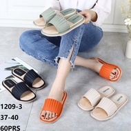 TERBARU&SENDAL TEPLEK FLIP FLOP WANITA MOTIF BERHIAS BERDURI GARISAN FLAT KARET JELLY STEYLIS ANTI S