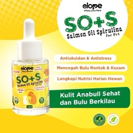 Sos SALMON OIL SPIRULINA FUR VITAMIN ANTI LOSS PURE FISH OIL CAT DOG elope