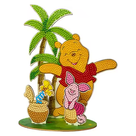 Doraemon Winnie the Pooh Cartoon Character Diamond Painting DIY Decorative Figurine Souvenirs Kids B