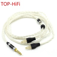 TOP-HiFi 1.25m 8Core Silver Plated OCC Headphone Replacement Cable For Sennheiser HD580 HD600 HD650 