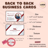 BACK TO BACK PRINT Business/Thank You/Loyalty Card Printing