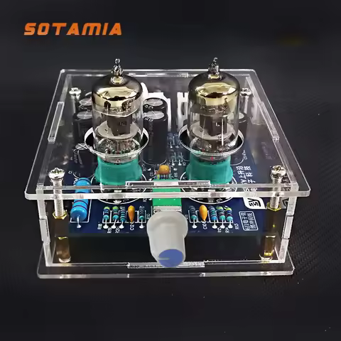 SOTAMIA 6J1 Tube Preamplifier Audio Power Amplifier Front Board Mini Preamp Home Theater Sound Syste