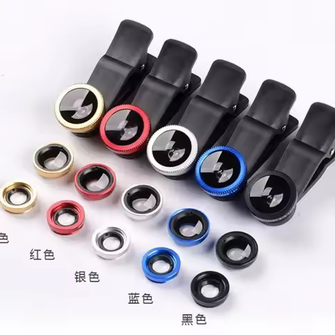 3in1 Fisheye Wide Angle Micro Camera Len Zoom Fish Eye Len on Smartphone Lenses with Phone Clip for 