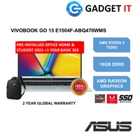 ASUS VIVOBOOK GO 15 E1504F-ABQ470WMS / E1504F-ABQ471WMS LAPTOP (RYZEN 5 7520U,16GB,512GB SSD,15.6"FH