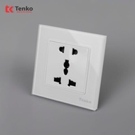 High Quality Tempered Glass Wall Socket TK-F71-D-18 White