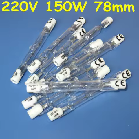 10Pcs HALOGEN LIGHT BULB 220-240V 150W 150 WATT J TYPE T3 78mm (R7s) Halogen Bulbs