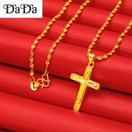 pure 18k Saudi Gold Pawnable Nakasangla Men's Necklace aesthetic padre pio Cross Lucky Pendant Hypoa