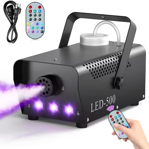 Fieryzeal 500W Fogger Stage RGB LED Effect DJ Smoke Machine Disco Wedding Fogger Machine Stage Light