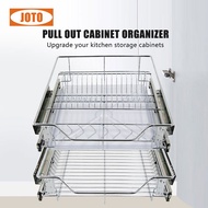 JOTO  1/2PCS Pull Out Basket Stainless Dish Rack Pull Out Tray Plate Drawer Cabinet for Kitchen
