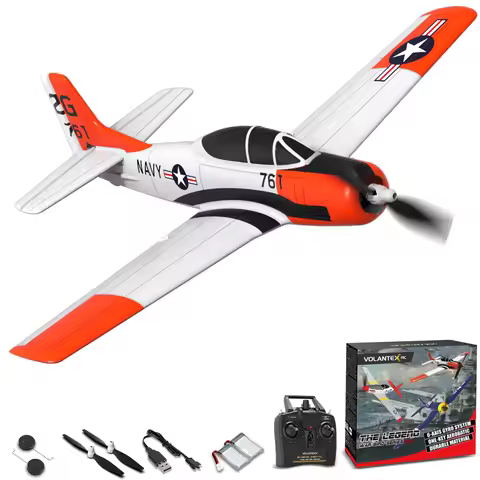 VOLANTEXRC RC Plane T28 2.4Ghz 4CH With Xpilot Stabilization System One Key Aerobatic With 2 batteri