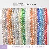 Czech Crystal Beads 8mm Czech Bapau AB Grade A Round Beads Per String | Istanakancing.id