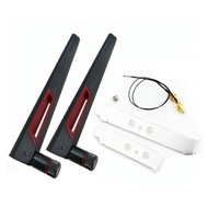 2X8Dbi Dual Band M.2 IPEX MHF4 U.Fl Cable to RP-SMA Pigtail WiFi Antenna Set for Intel AX210 AX200 9