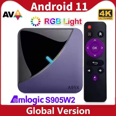 RGB Light Android 11 TV Box A95X F3 Air II 4GB 64GB Dual Wifi 4K 60fps BT5.0 Youtube Amlogic S905w2 